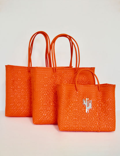 Rosita Blue - La Paz Orange Tote Sizes