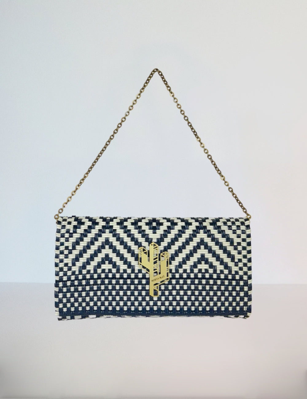 Rosita Blue - Lily Clutch Black Beige