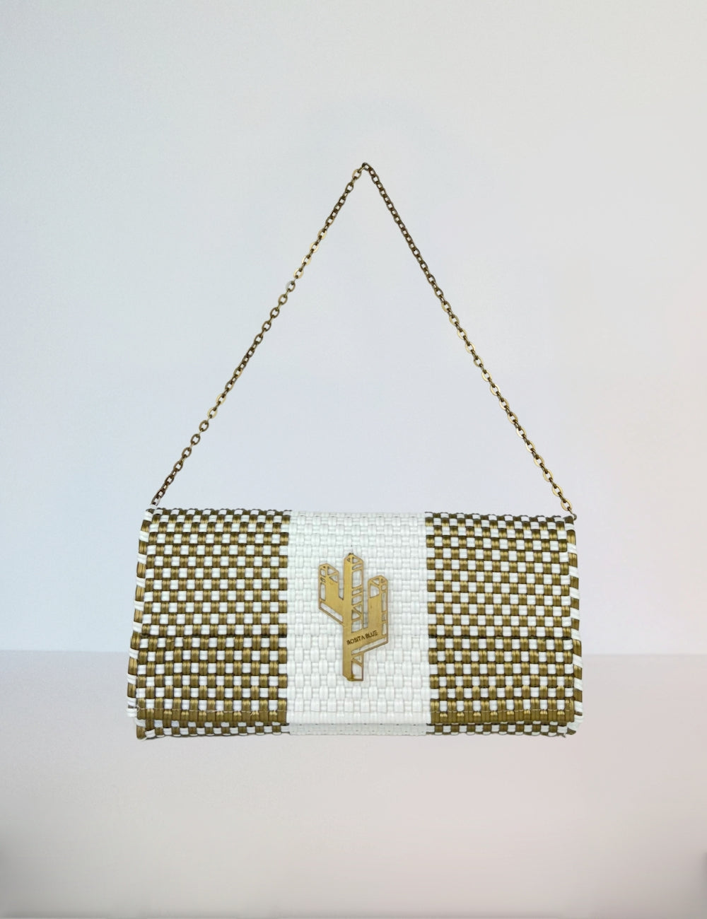 Rosita Blue - Lily Clutch Gold White