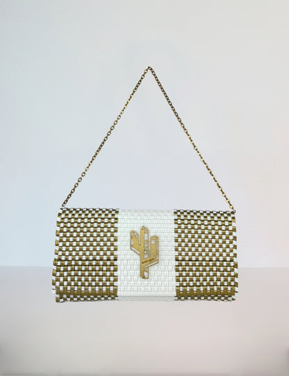 Rosita Blue - Lily Clutch Gold White