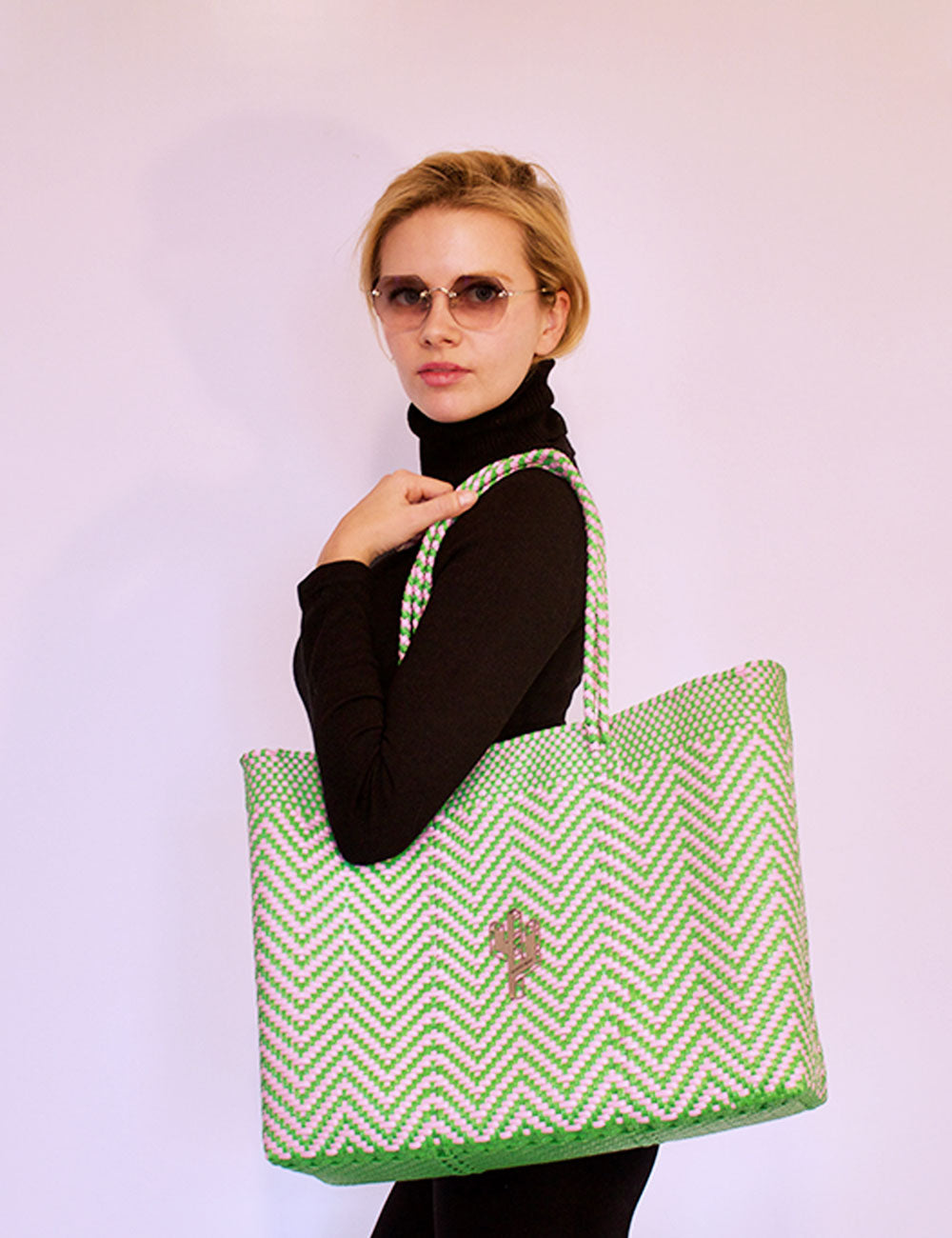 Rosita Blue - Mapimi Green-Pink Large Tote