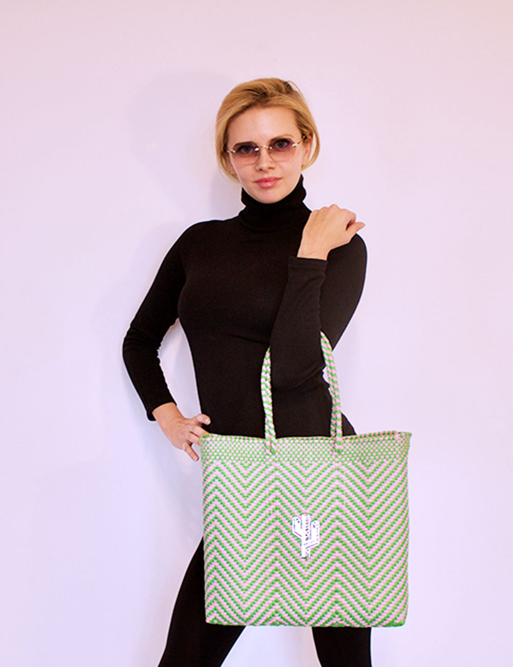 Rosita Blue - Mapimi Green-Pink Medium Tote