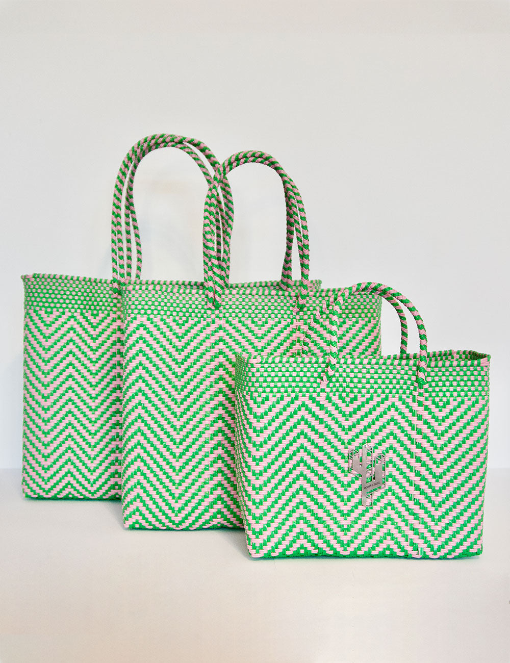 Rosita Blue - Mapimi Green-Pink Tote Sizes