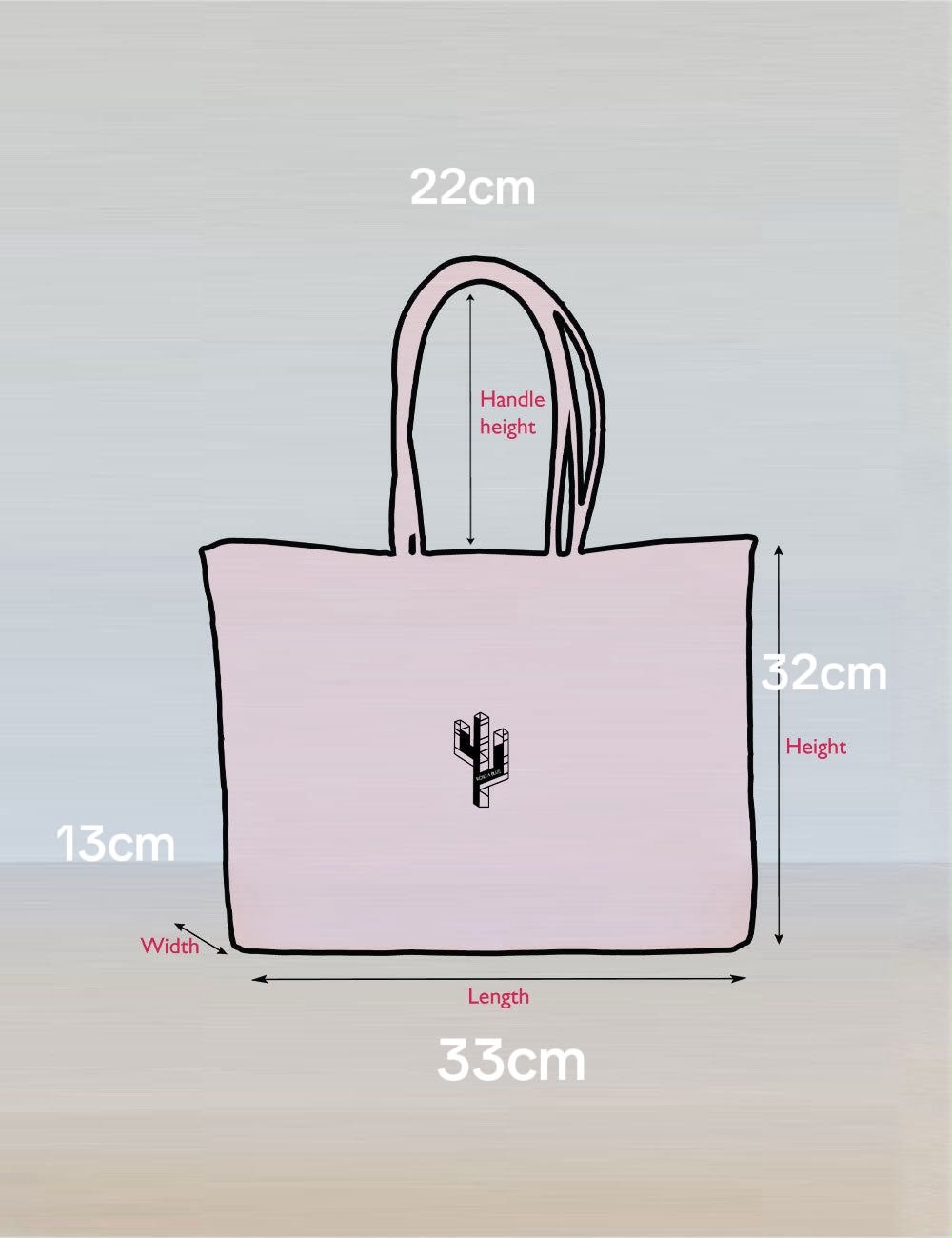 Cancun Beige-Rosa-Lila Medium Tote