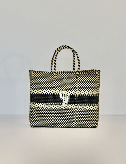 Rosita Blue - Puebla Beige-Black Small Tote