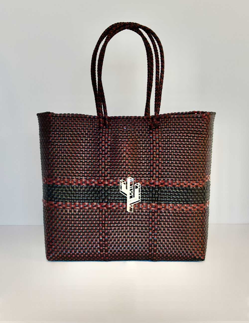 Rosita Blue - Puebla Burgundy-Black Large Tote