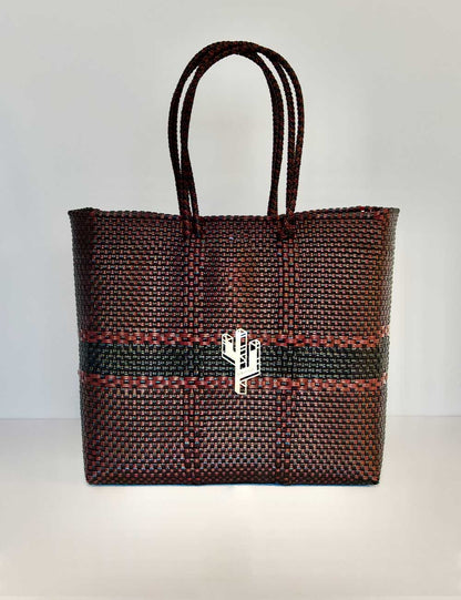 Rosita Blue - Puebla Burgundy-Black Medium Tote