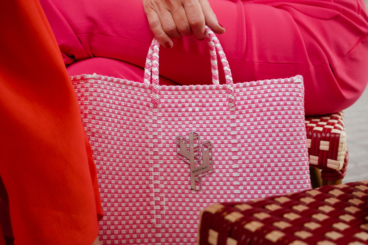 Jalisco Pink-White Small Tote