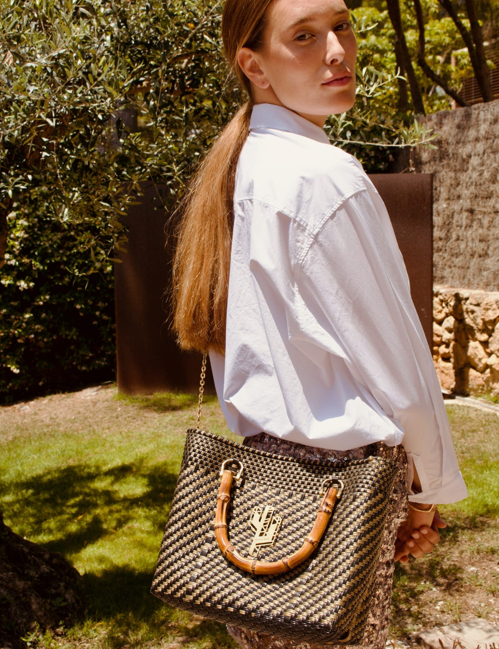 Rosita Blue - Stella Bamboo Black-Bronze Small Tote