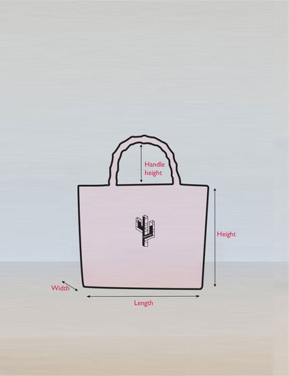 Rosita Blue - Stella Bamboo Small Tote Measurements