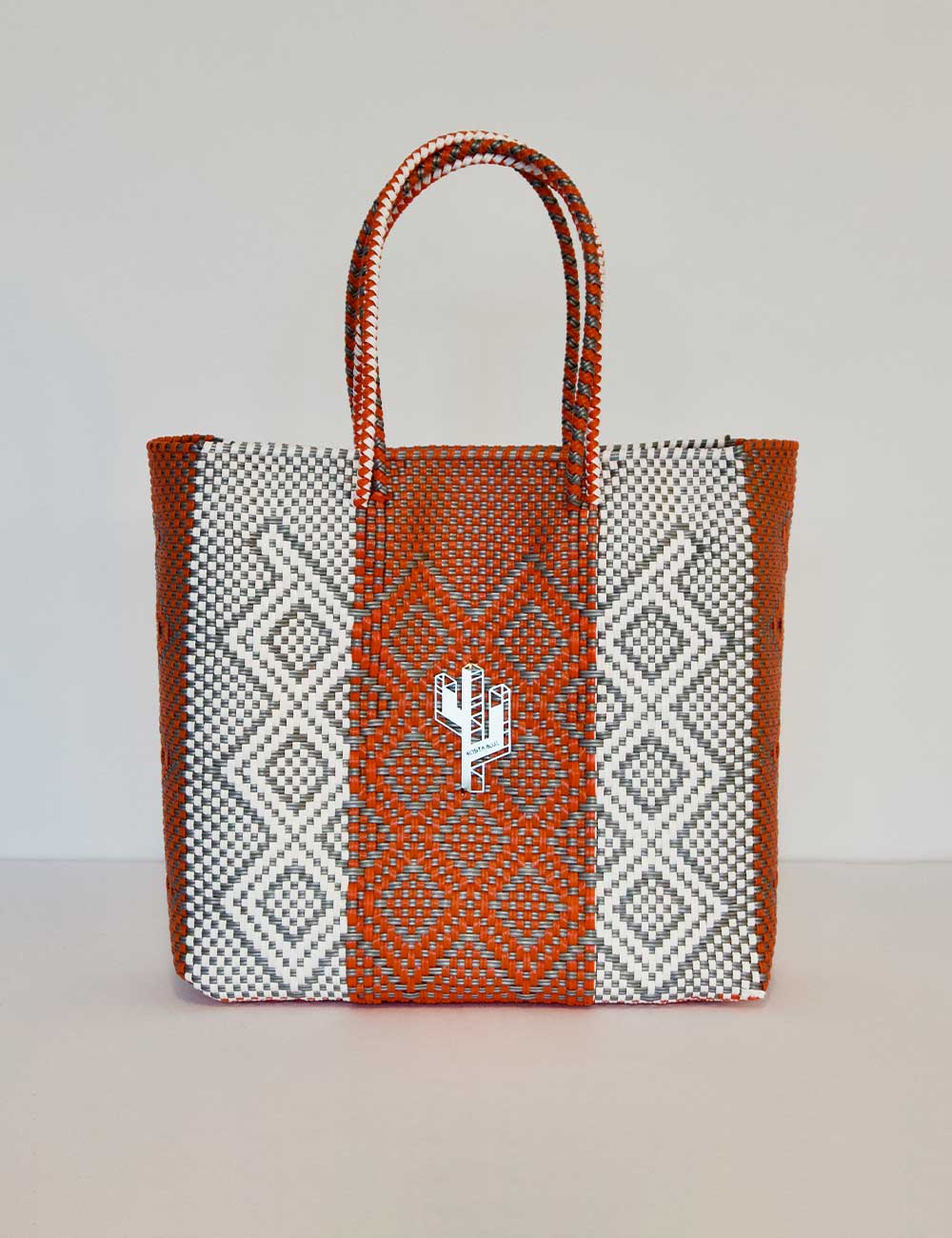 Tulum Orange-Silver-White Medium Tote