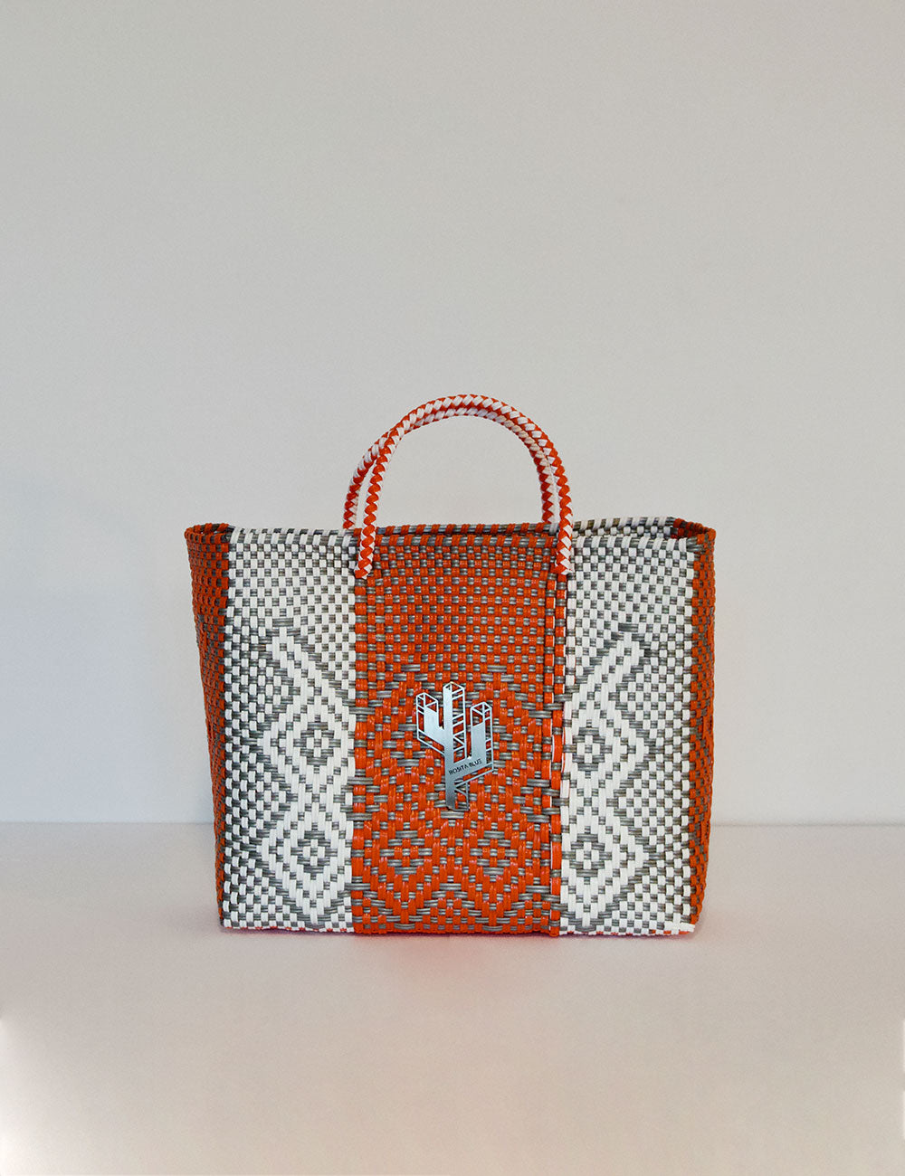 Tulum Orange-Silver-White Small Tote