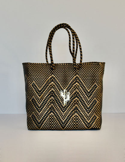 Rosita Blue - Veracruz Bronze-Gold-Black Medium Tote