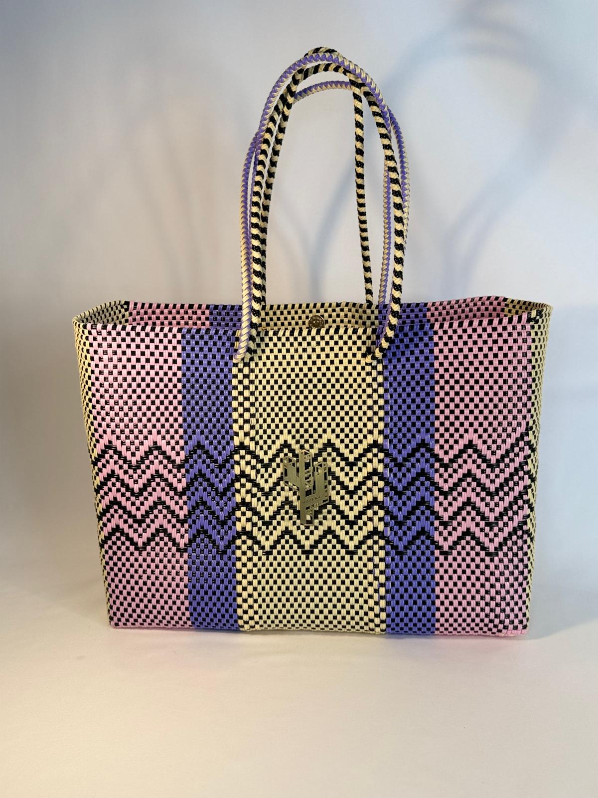Cancun Beige-Rosa-Lila Large Tote