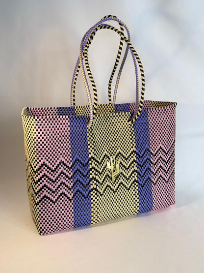 Cancun Beige-Rosa-Lila Large Tote
