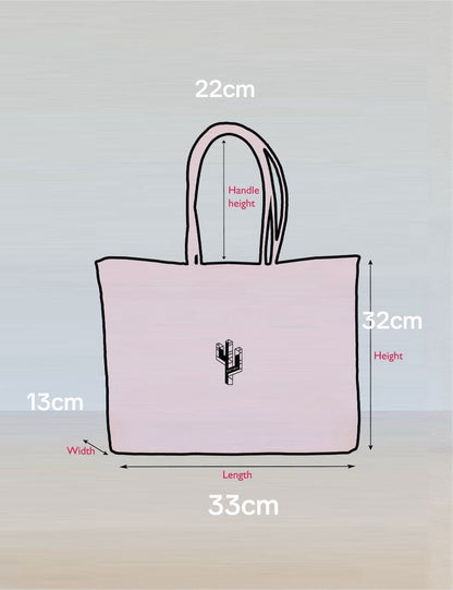 Cancun Beige-Turquoise-Blue Small Tote