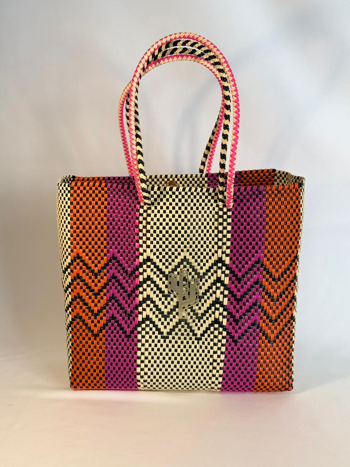 Cancun Beige-Orange-Fucsia Medium Tote
